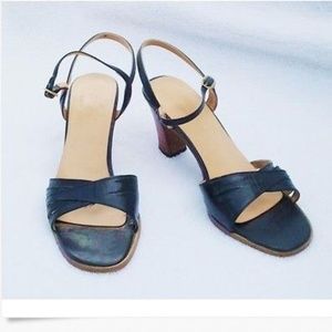 ADIGI LEATHER SLINGBACK SANDAL HEELS MADE IN ITALY